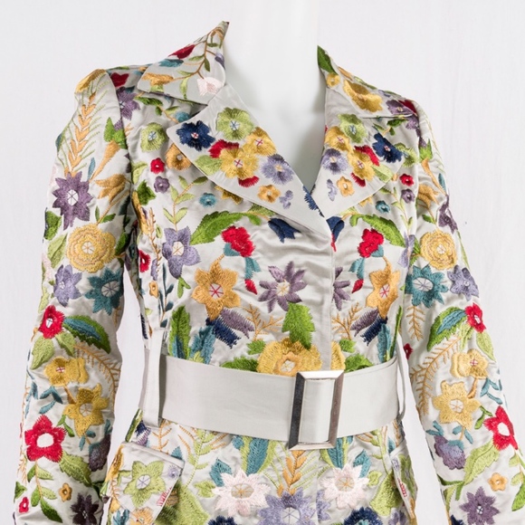 NWT JOHNNY WAS COAT Biya English Garden Florals womens runway couture - Picture 2 of 8